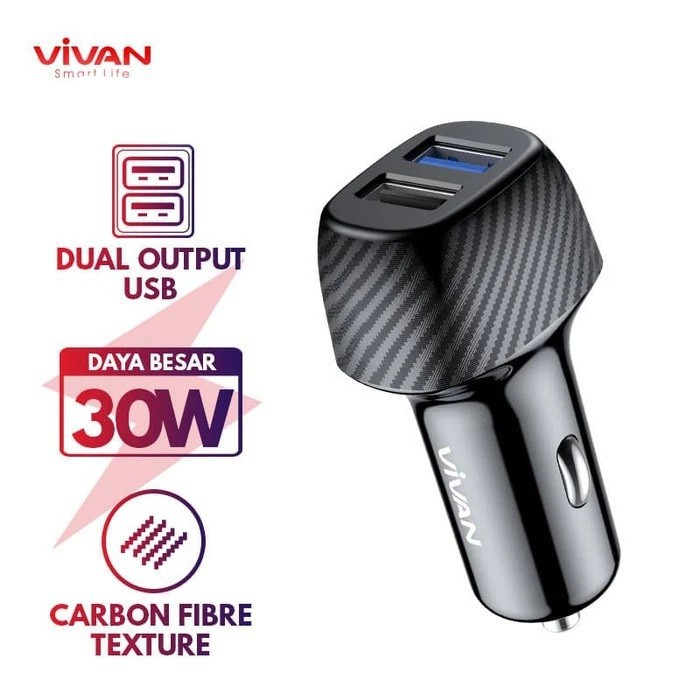 plug in VIVAN Car Charger cas Dual Port CC02Q/CC02C/CC02P original