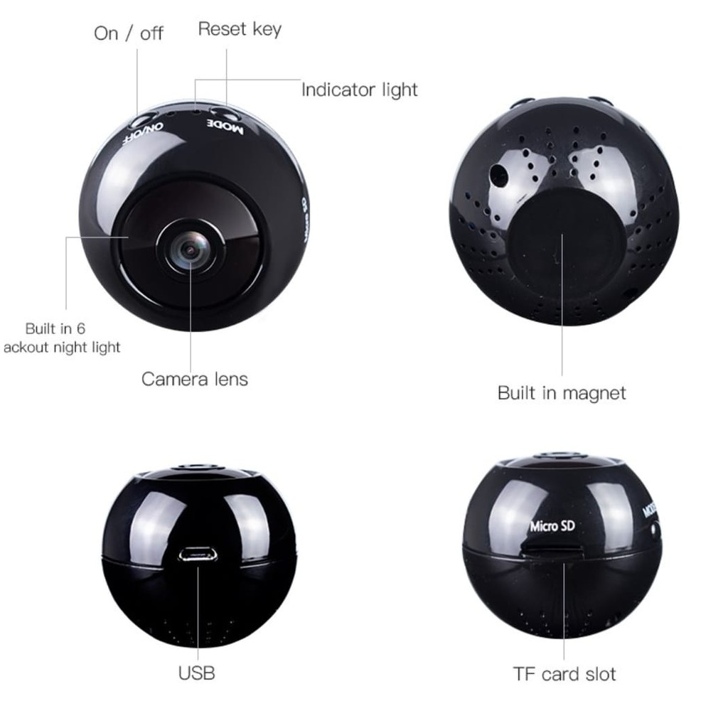 IP SPY MINI CAM 8MP FULL HD 1080P  WIFI MINI CAM MC55 1080P Wide Angle Night Vision