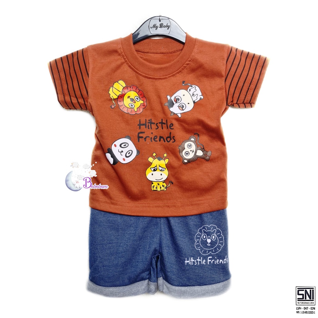 BOBOBAM BAJU BAYI LAKI LAKI SETELAN ANAK COWO LUCU STELAN COWOK 6 12 BULAN KEREN TRENDY KEKINIAN HITSTLE HEWAN