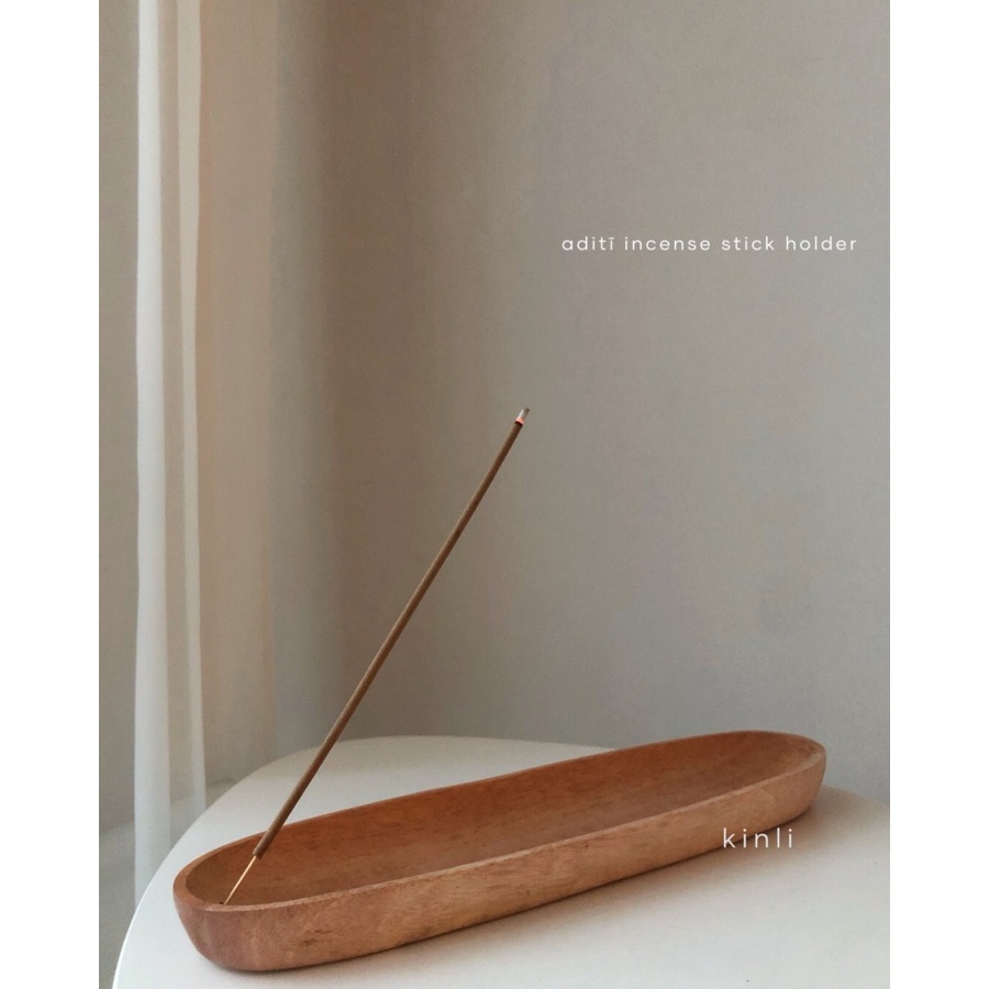 aditi wooden incense stick holder burner tempat dupa kayu natural