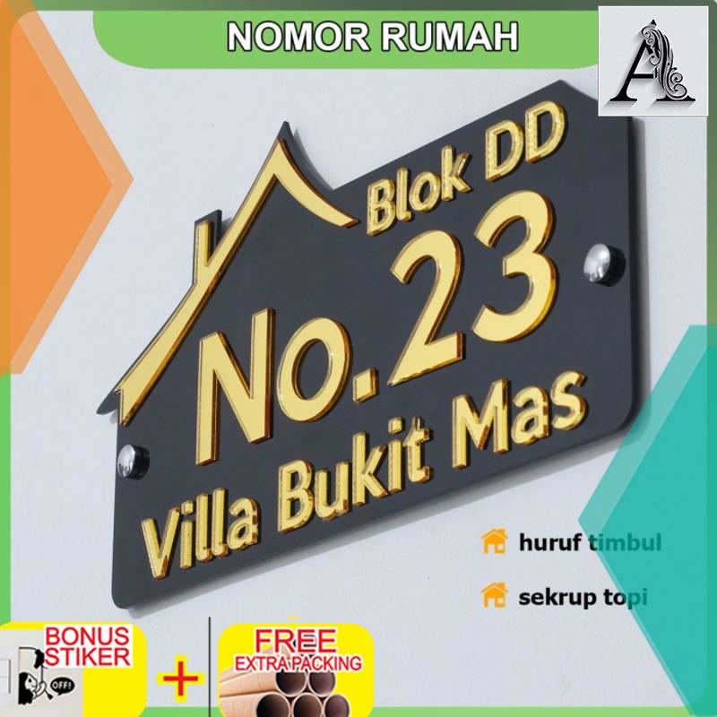 

Promo Nomor Rumah Acrylic / Akrilik Home GOLD Series 01
