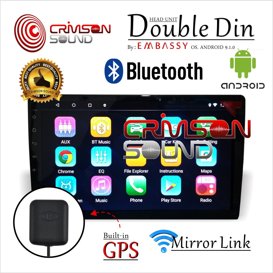 HEAD UNIT ANDROID EMBASSY 10 INCH DOUBLE DIN
