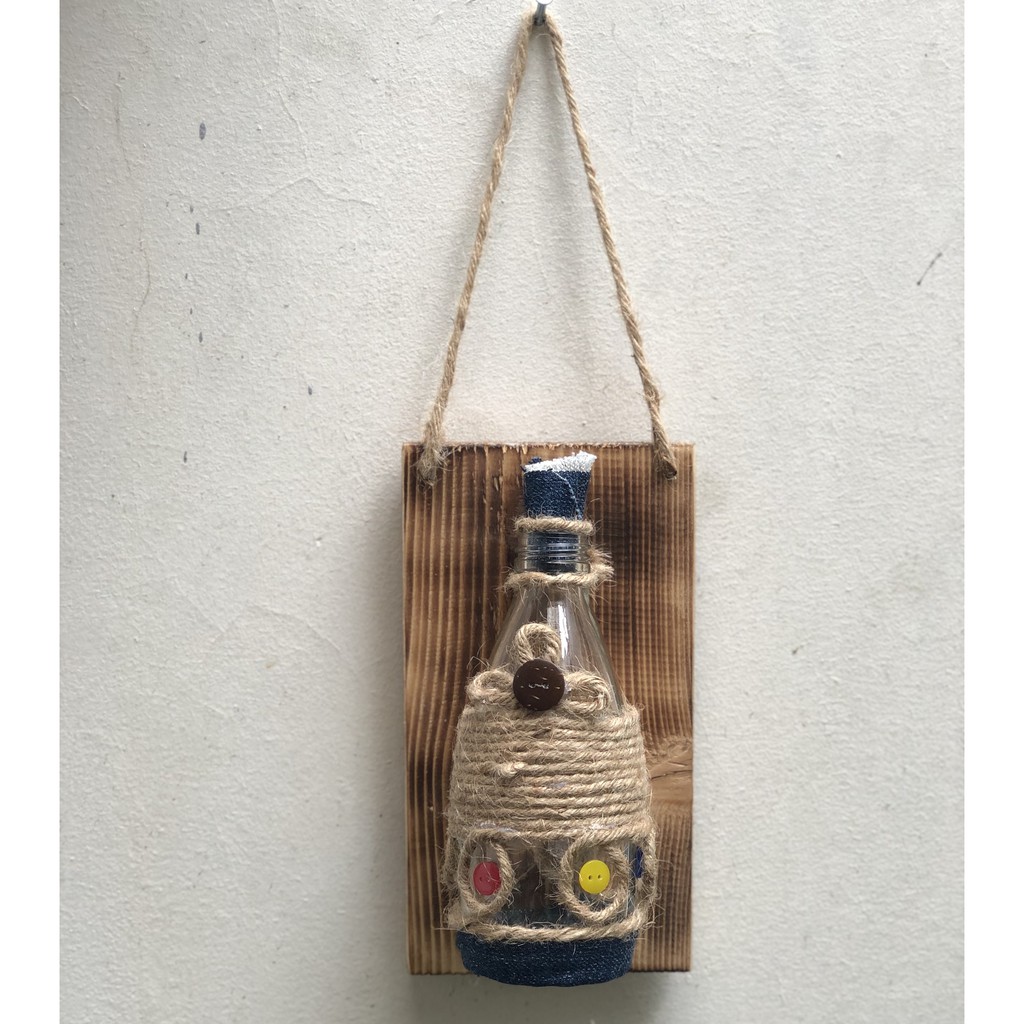 RM001 Botol Hias Botol Rustic Botol Dekorasi Rumah TALI RAMI