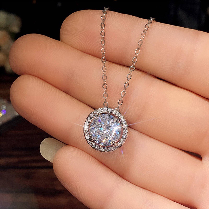 Kalung Liontin Kristal Cubic Zirconia Untuk Wanita