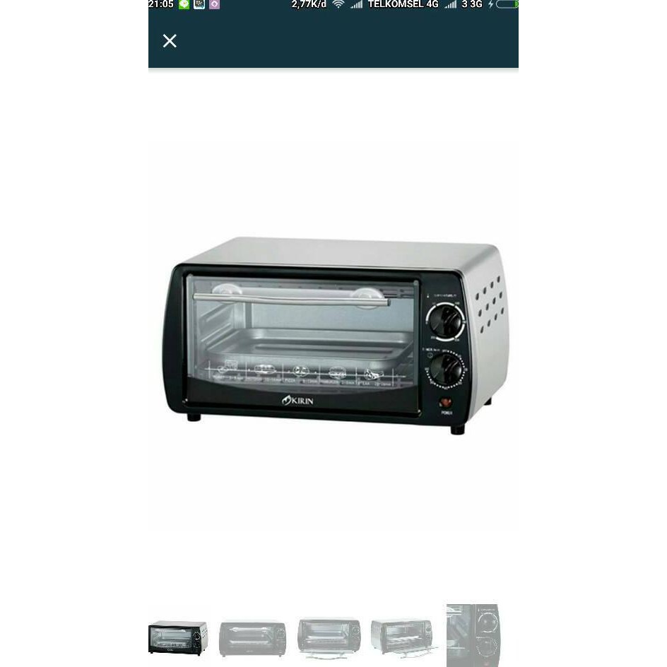 BARANG BARU kirin oven microwave Kirin KBO-90M Oven Elektrik - 9L