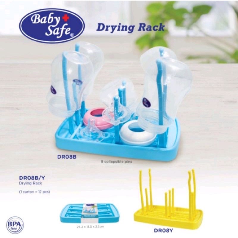 Baby Safe Drying Rack Rak Pengering Botol Dot Bayi Traveling Portable Compact DR08