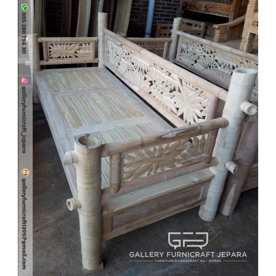 Bale Bale Motif Bambu China Kayu Jati