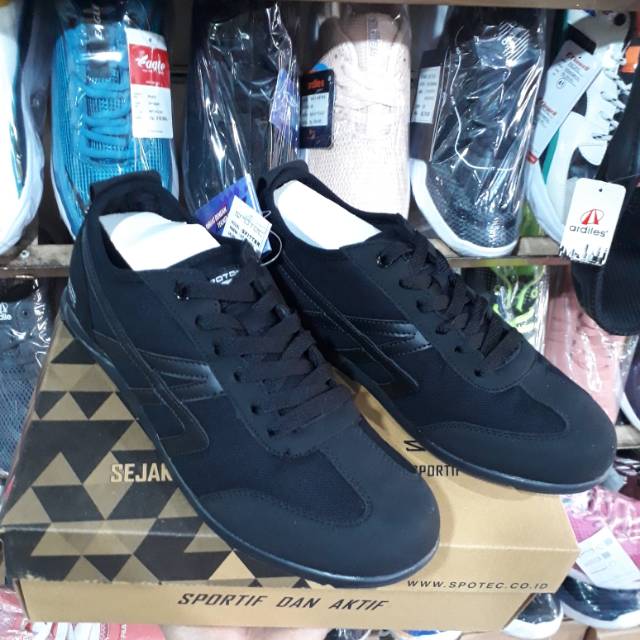 Sepatu sekolah hitam polos SPOTEC spitter original