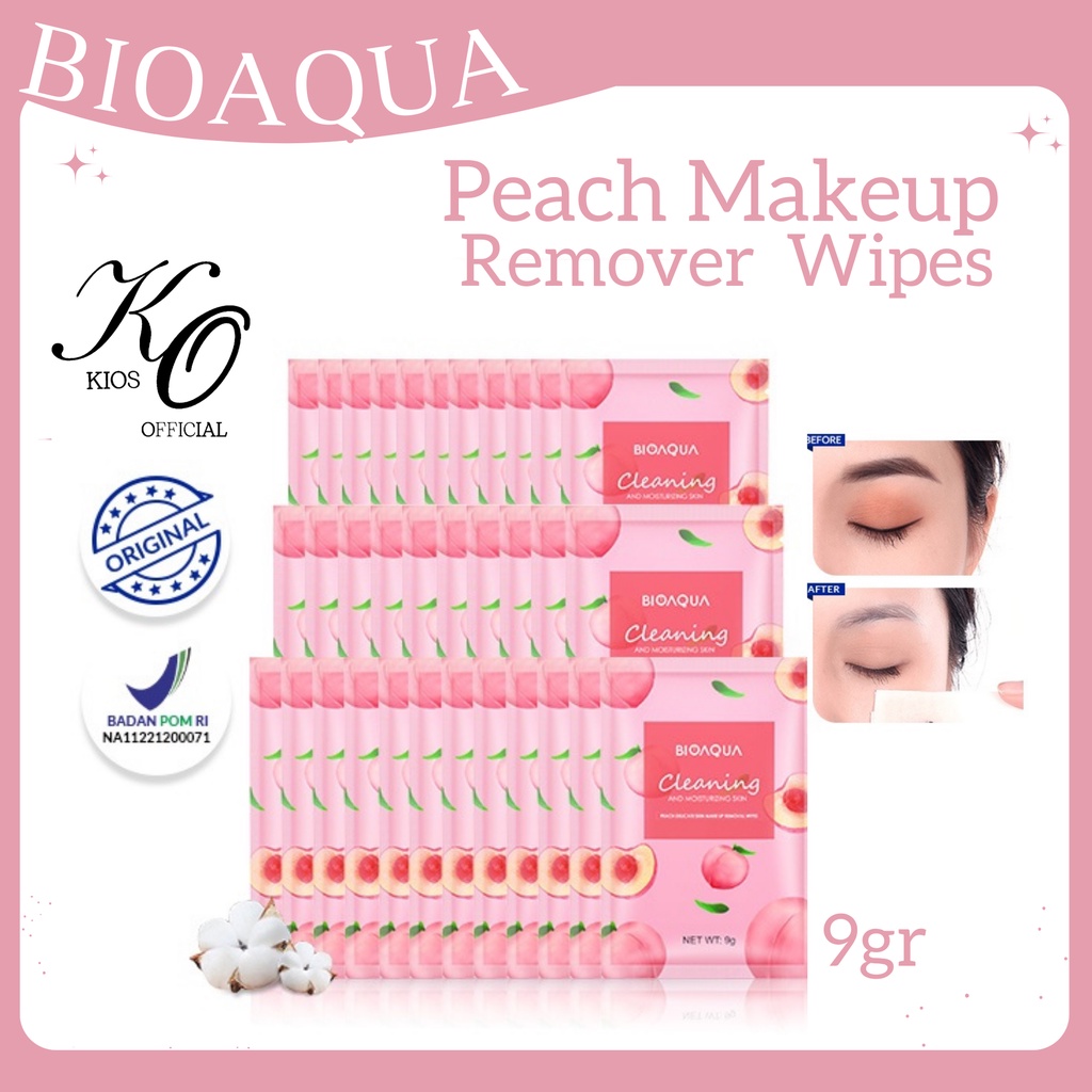 Bioaqua Peach Delicate Skin Makeup Removal Wipes &amp; Avocado Moist Wipes Makeup Removal 9g