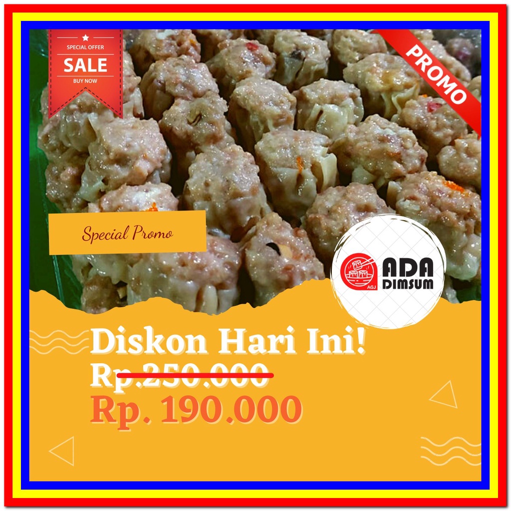 

Dimsum Isi 100 | Dimsum Ayam Frozen Plus Saos Sambal | Berat 38gr per pcs | Bersertifikat Halal | ADA DIMSUM TEBET