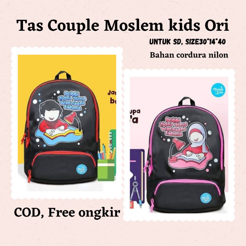 Tas Moslem kids ORI sale tas anak sekolah Paud-TK-SD laki-laki cewek cordura nilon free ongkir COD