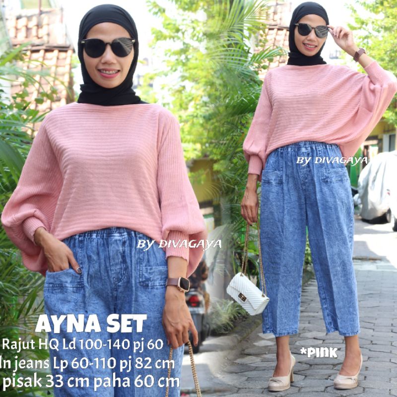 AYNA SET RAJUT BATWING TERBARU DV 1522