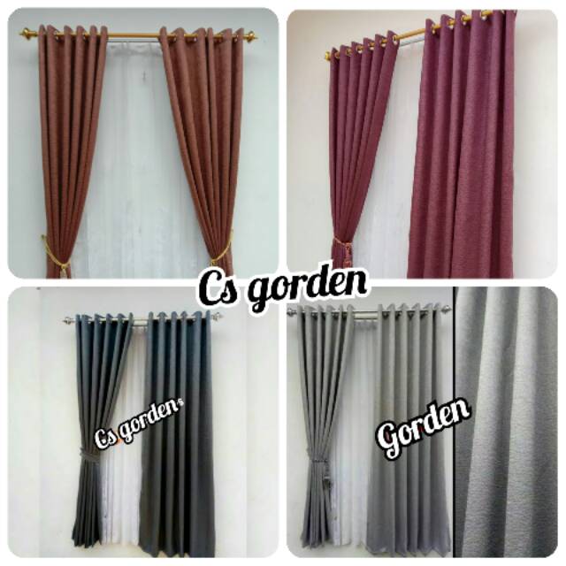 Gorden Blackout Polos Import Premium Murah Embos Abu tua/Abu Muda/Merah Maroon Model Smokering