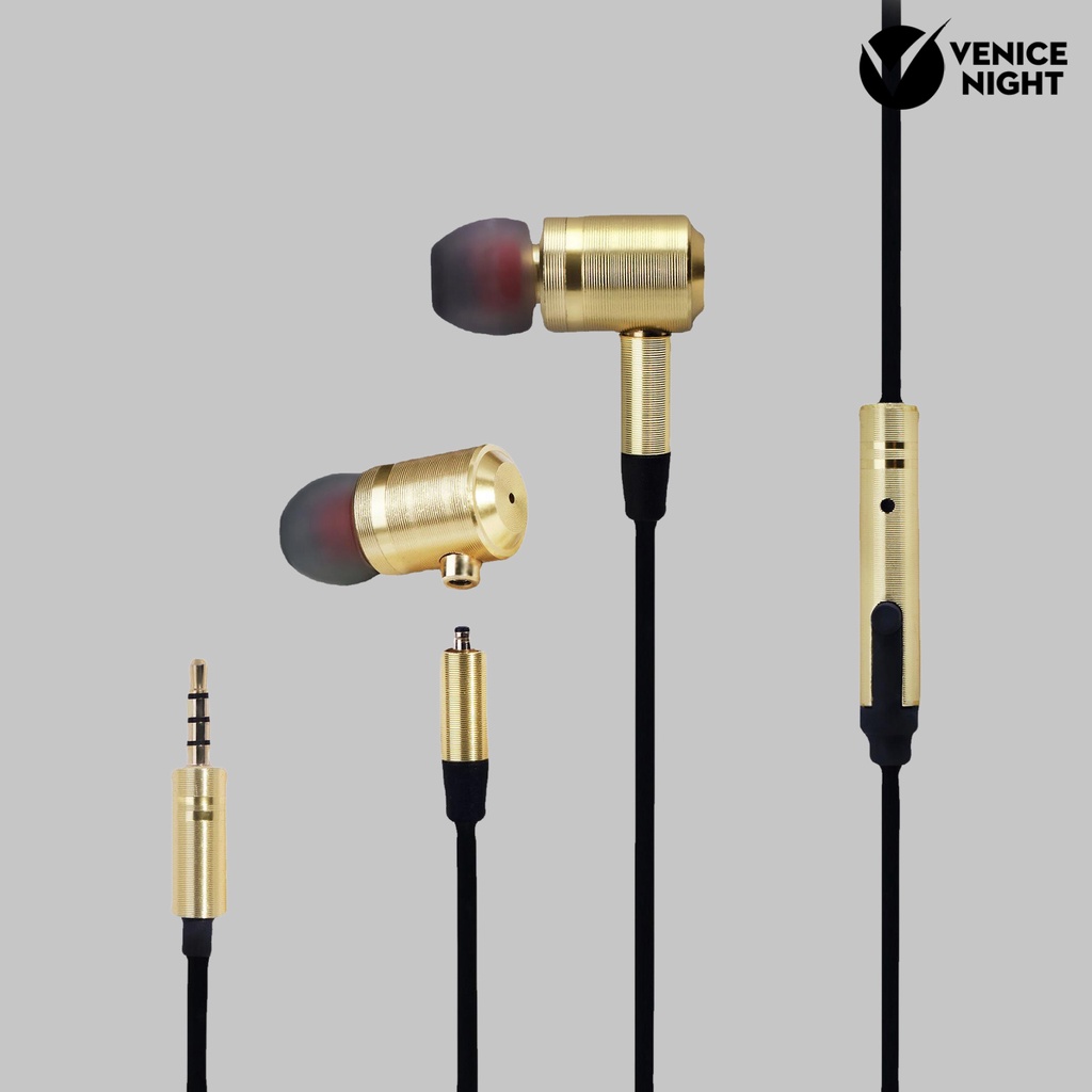 (VNEP) (Berkabel) Headset Earphone Earbuds Sport Gaming In-ear Noise Isolating Metal Jack 3.5mm Untuk Handphone