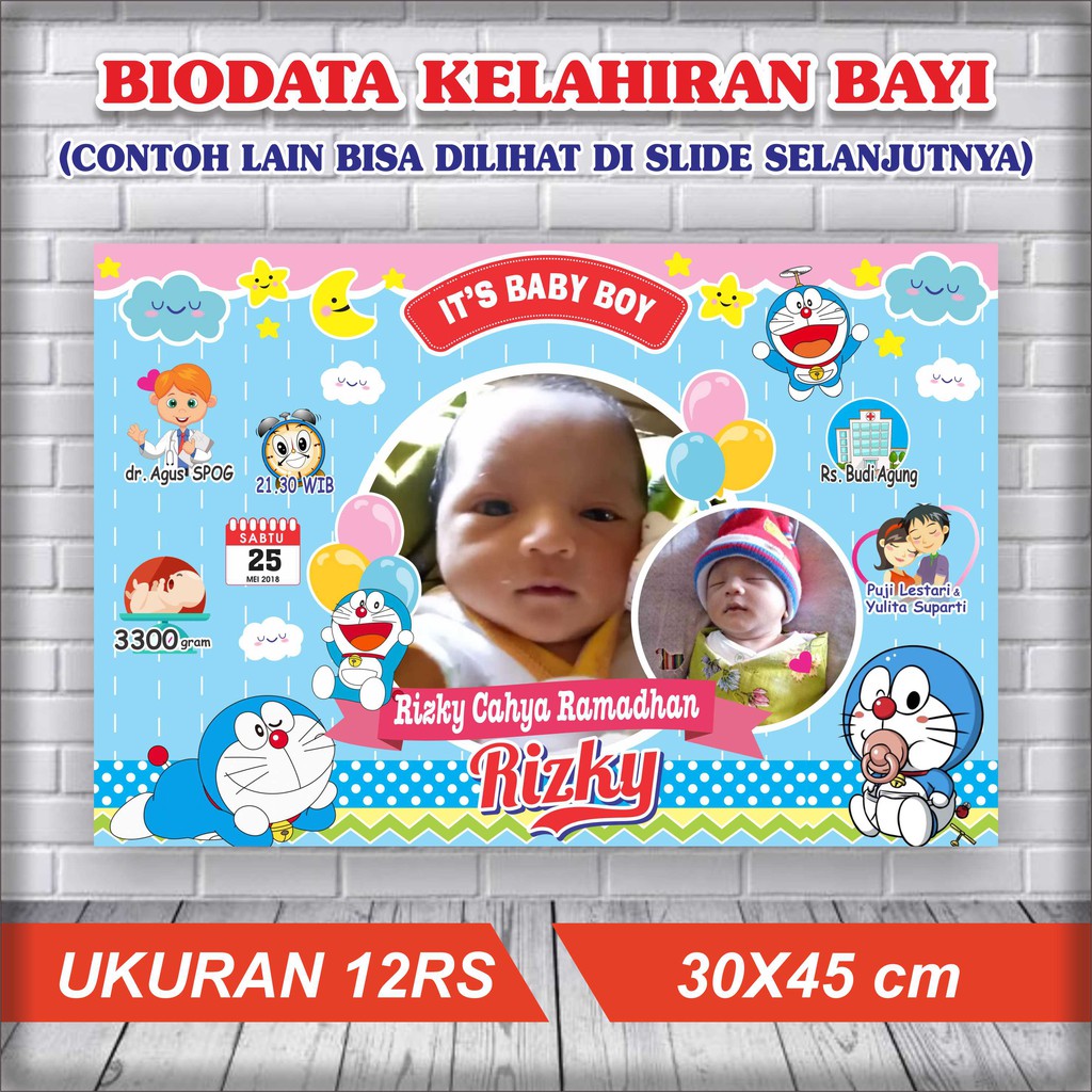 BIODATA KELAHIRAN BAYI UKURAN 12RS KARAKTER