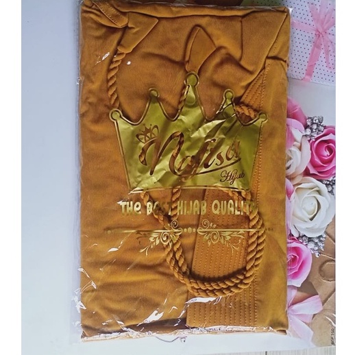 Jilbab Instan Bergo pad Tali Kepang By Nafisha Hijab-MUSTARD