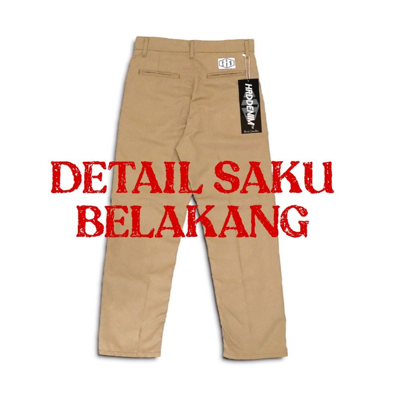 Celana Chinos Loose Straight Baggy Fit Standar Panjang Pria Work non Stretch 27-33