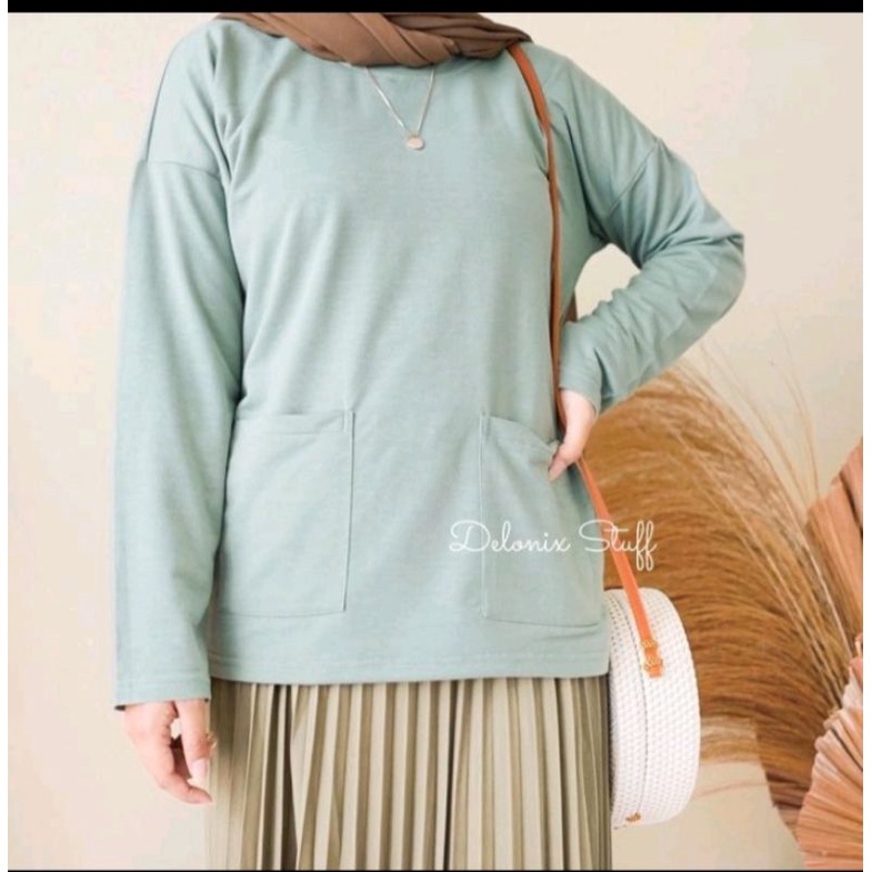 BLOUSE KARA POCKET KANTONG