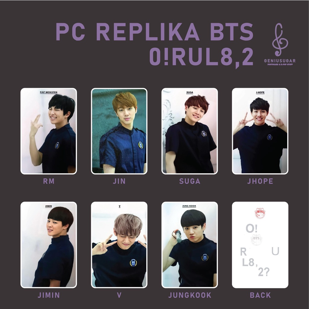 [REPLIKA BTS] PHOTOCARD O!RUL8,2 UNOFFICIAL