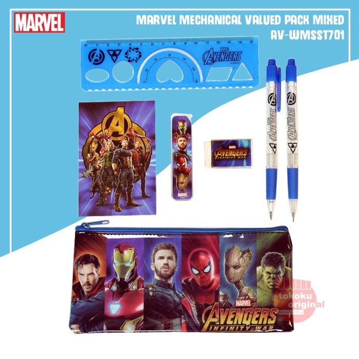 

Unik Paket Alat Tulis Marvel Mechanical Valued Pack Mixed Av-Wmsst701 Gilaa!!!