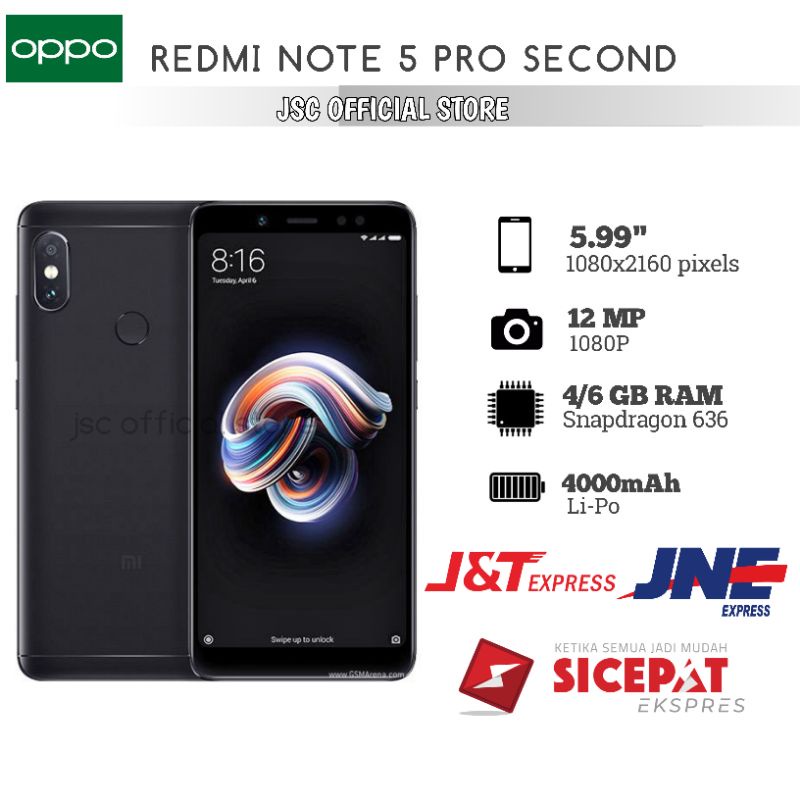 Jsc official store Handphone xiaomi Note 5 Bekas/Second Murah Berkualitas