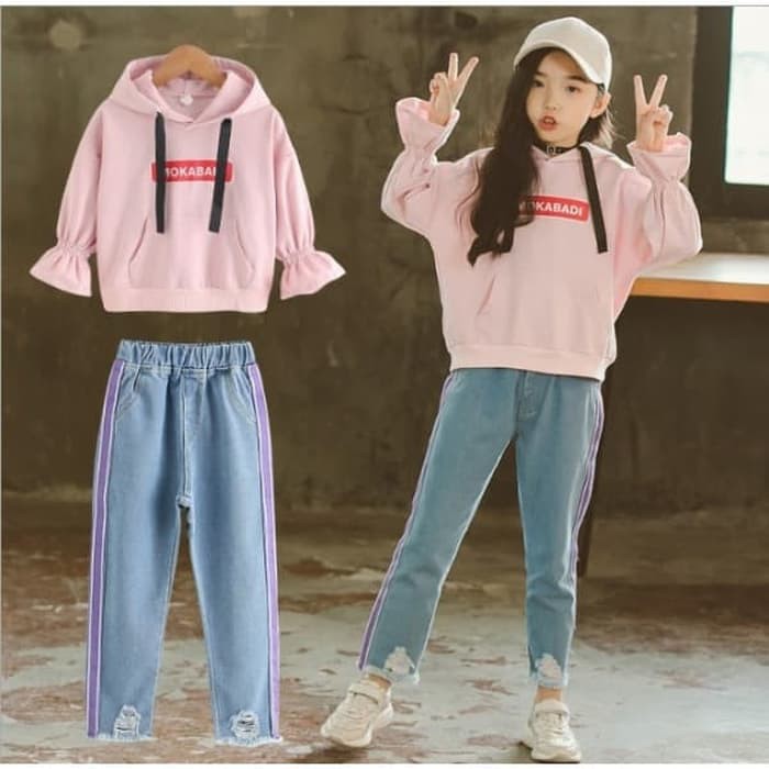  Baju  Anak  Setelan Anak  Perempuan Import Sweater Hoodie 