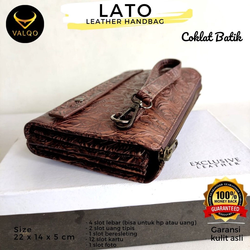 [VALQO] LATO Dompet Handbag Kulit Sapi Pria Wanita Pria Wanita Laki Perempuan Tas Tangan