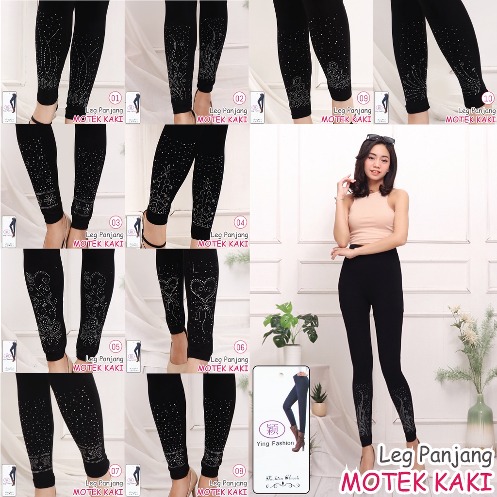 Koleksi Legging MOTEK KAKI Panjang / motek samping / Legging fashion import / legging fashion wanita