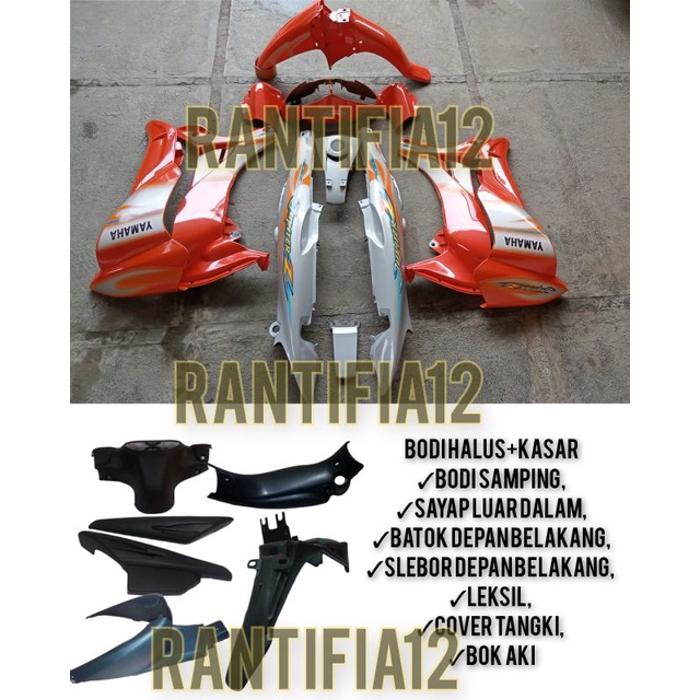 cover bodi jupiter z lama full set halus+kasar Jupiter z lama 2005 orange silver