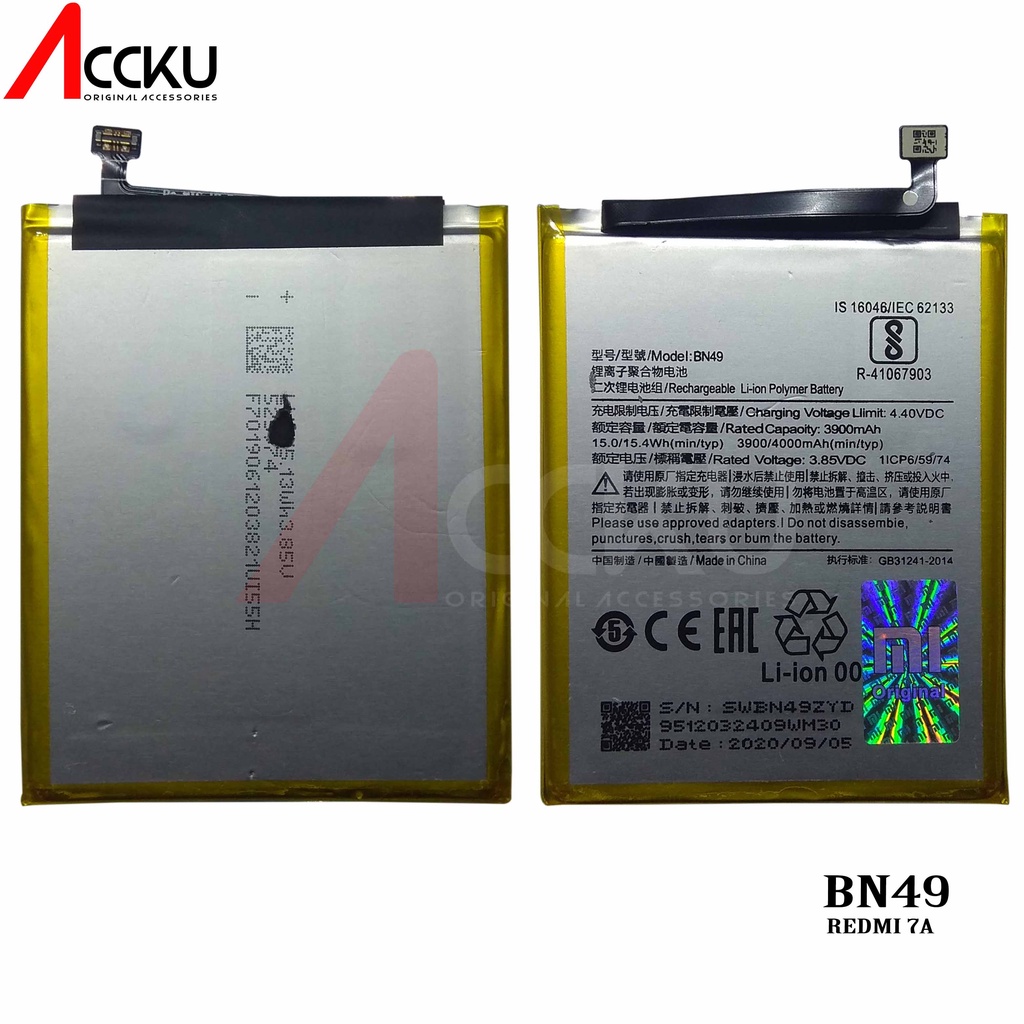 BATERAI XIAOMI REDMI 7A BATERAI XIAOMI BN49 BATTERY XIAOMI REDMI 7A BATTERY BN49 ORIGINAL