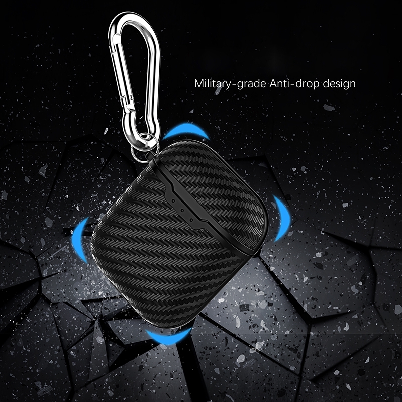 Skin For AirPods Case,Shockproof Protective Carbon Fiber Cover for AirPods Charging Case 2 &amp; 1