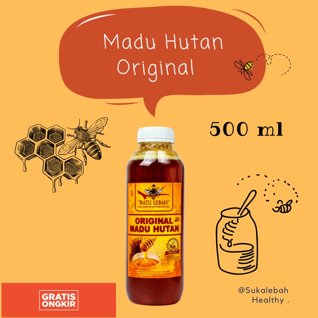 

Madu Hutan Asli Madu Hutan Asli 100% Madu Asli Ratu Lebah 500ml