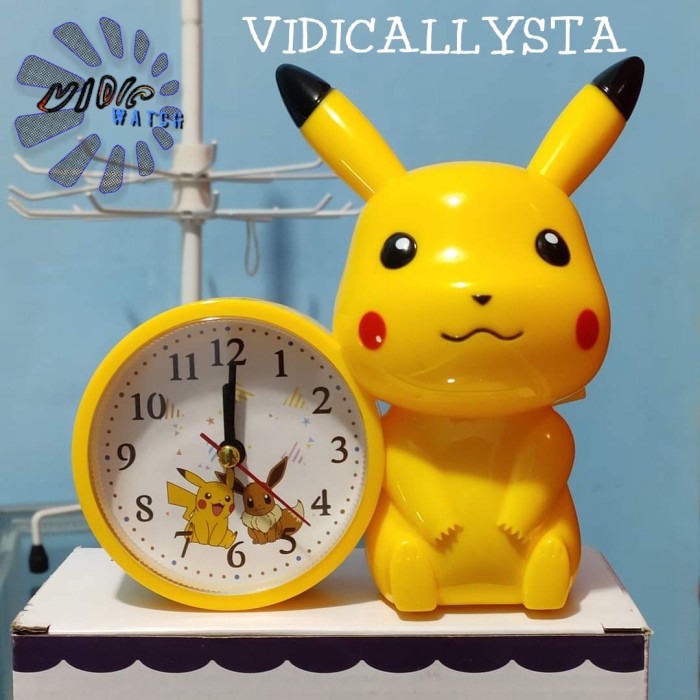 JAM WEKER JAM BEKER ALARM UNIK KARAKTER POKEMON PIKACHU KUNING