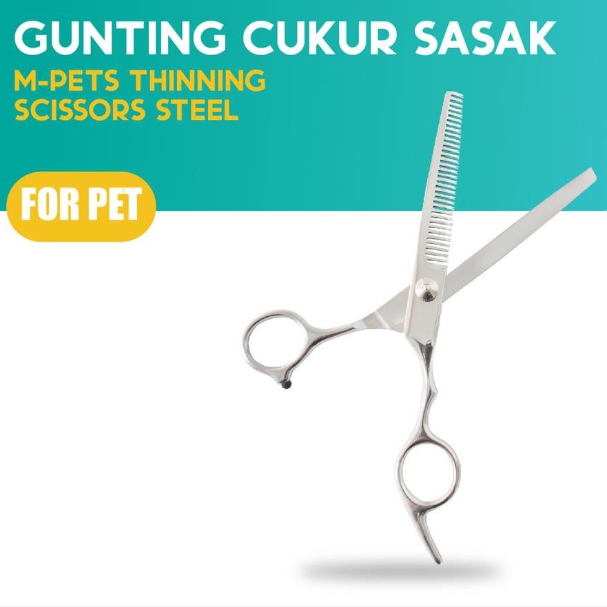 M-Pets Grooming Scissors Steel Thining Curve Gunting Bulu KucingAnjing