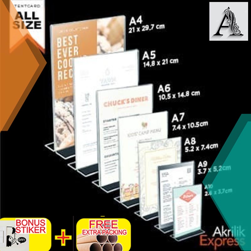 

Murah Termurah tentcard menu / display menu A9 / tent card A9 / table menu