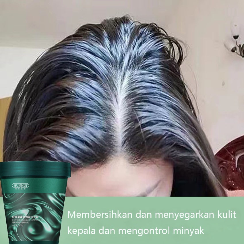 sampo pemanjang rambut sampo kutu sampo rambut 200g ekstrak herbal untuk membersihkan kulit kepala secara mendalam dan mengatasi masalah rambut berminyak dari akarnya