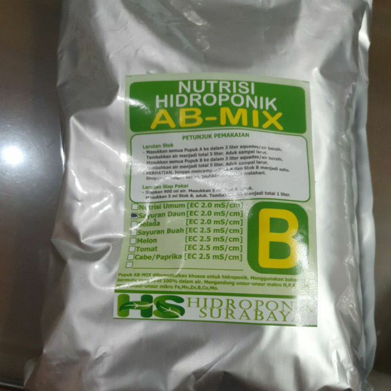 AB Mix Hidroponik Surabaya daun B 5 liter