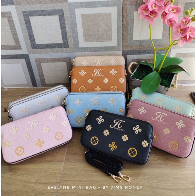 EVELINE ❤️GRATIS BOX ❤️ MINI BAG JIMSHONEY TAS SLEMPANG DAILY BERMOTIF ELEGAN