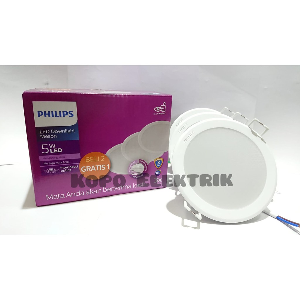 Philips LED Downlight Meson 5 Watt 59447 Paket Beli 2 Gratis 1