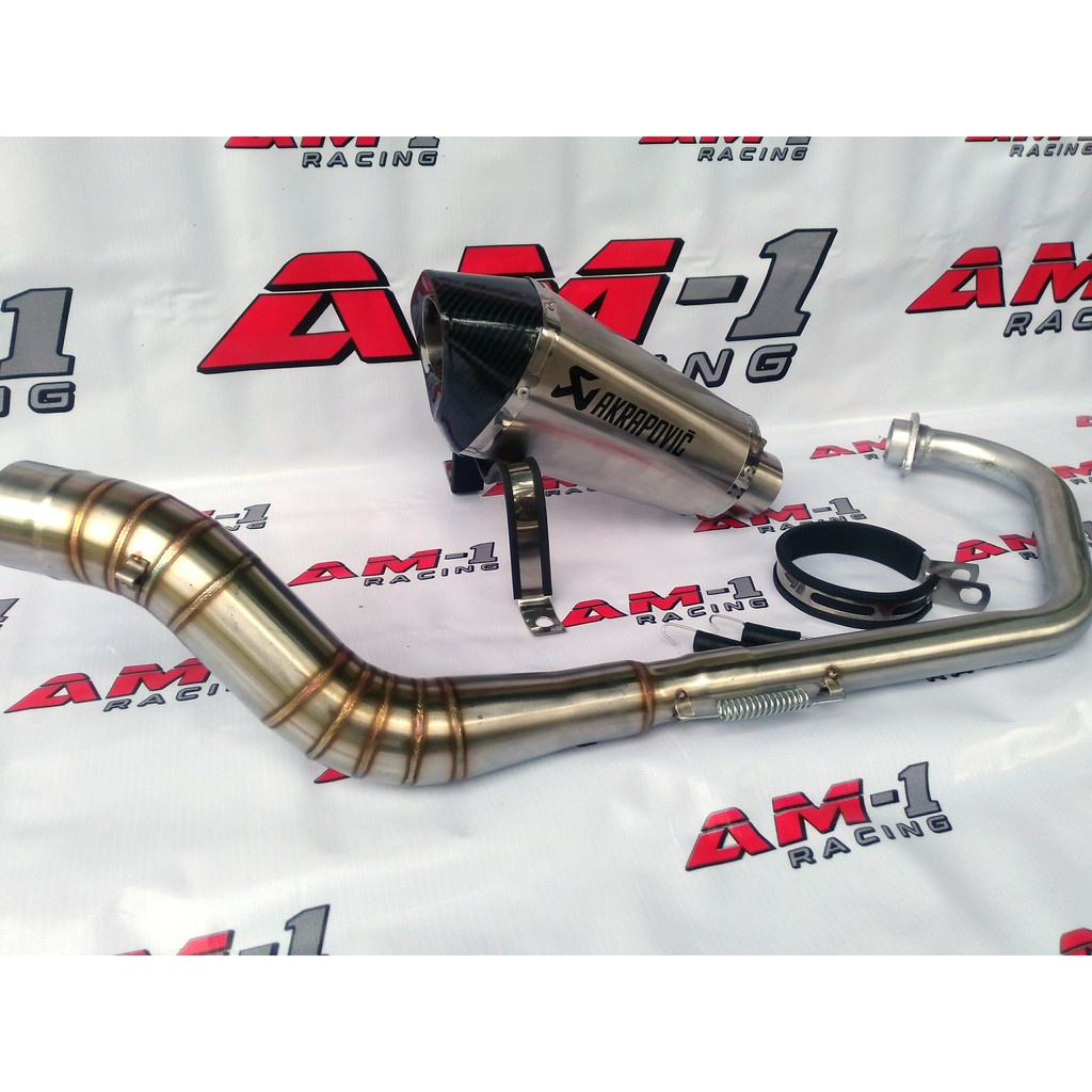 Kenalpot Knalpot Racing Akrapovic Short R15 VVA V2 V3 Vixion NVA NVL new old MT15 Byson Xabre 150 Sa