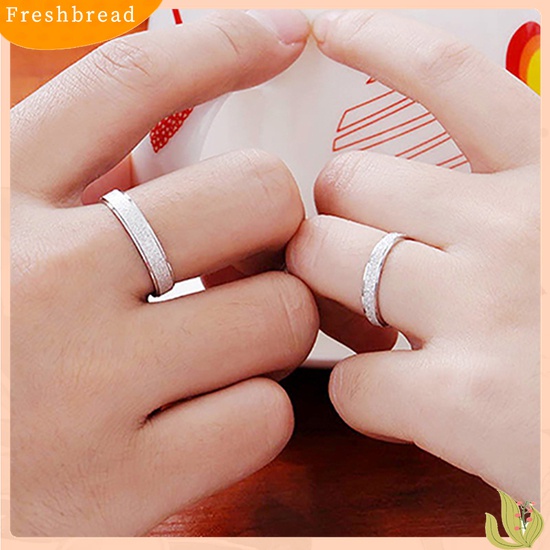 [Fresh] Cincin Pasangan Bahan Stainless Steel Matte untuk Pria / Wanita