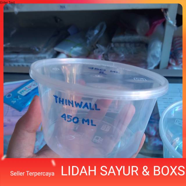 Thinwall mangkok plastik 450 ml merek DM isi 25 wadah saji tempat makan mangkok bulat