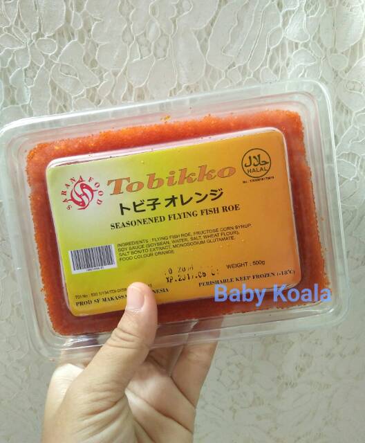 TOBIKO Premium Orange 50 g Halal │ Telur Ikan Terbang Oren Berbumbu │ Seasoned Flying Fish Roe