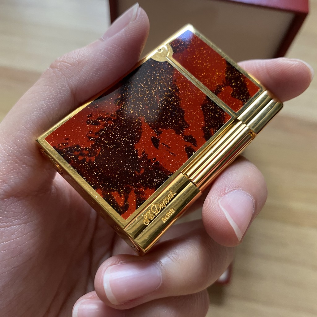 ST. DUPONT Lighter Gatsby Line Gold Dust, Chinese Lacquer 1992 (RARE). Korek Api. NOT Zippo