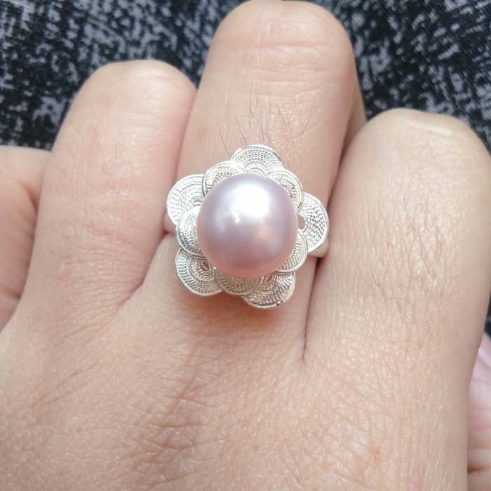 Cincin Mutiara Lombok Cincin Perak Mutiara Air Tawar Lombok /Alsa Pearls
