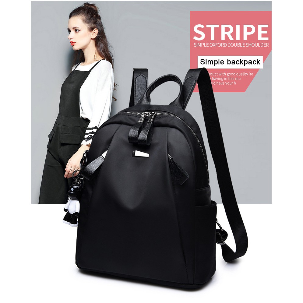 Tas Ransel wanita LikeThis Simpel Polos Nilon Glossy 2023