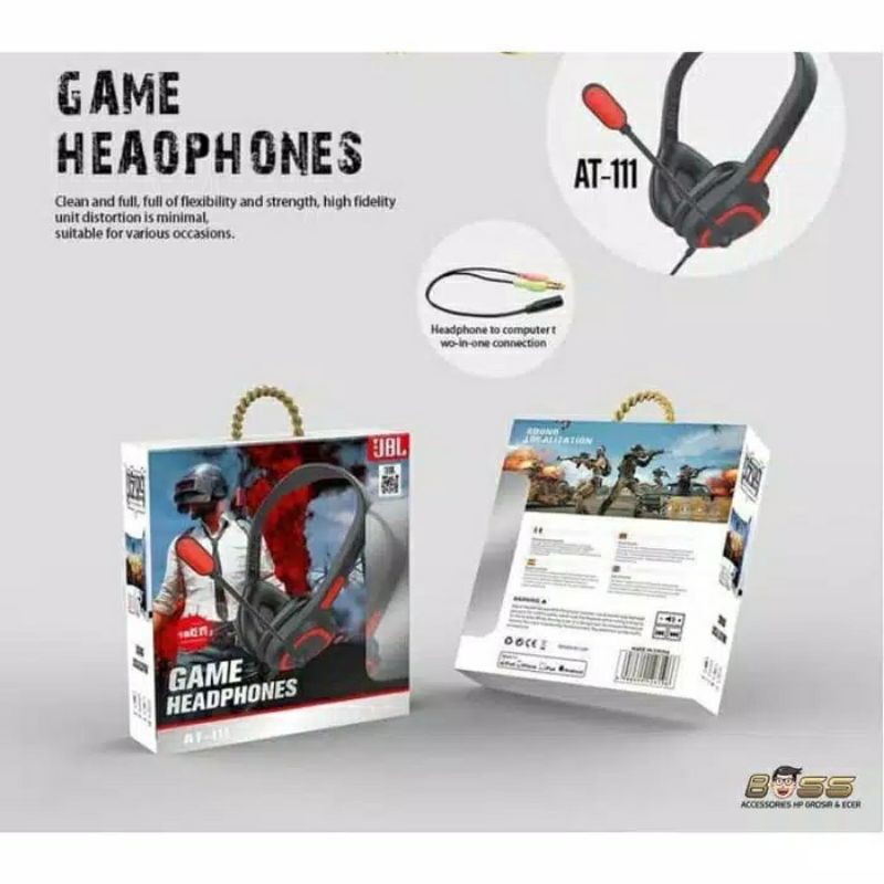 Handfree AT 111 Gaming Pubg / Headset Bando / Headphone Gaming AT-111