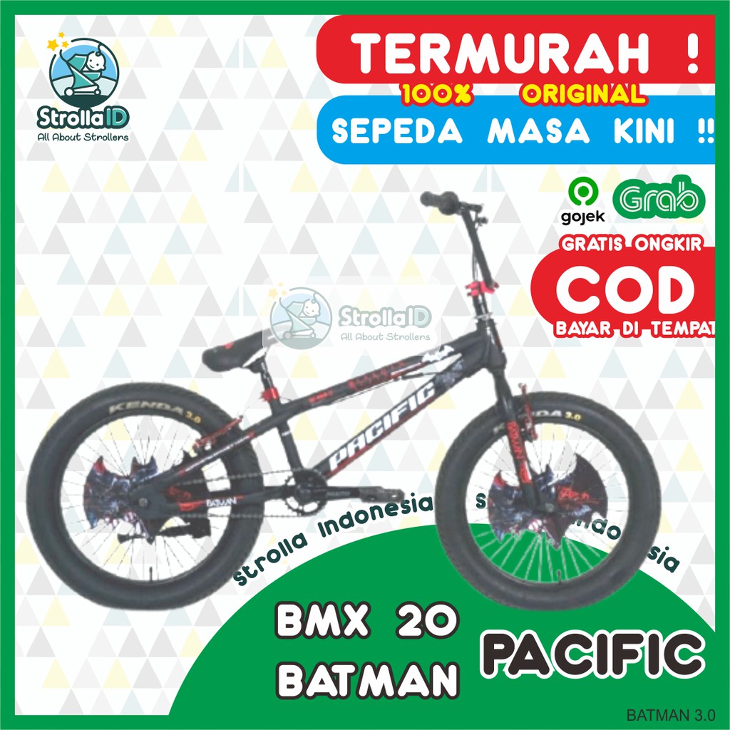 Bmx 20 Pacific Batman 3.0 Sepeda Lipat Folding Bike  Sepeda Gunung Road Bike Sepeda Artis SNI ORI