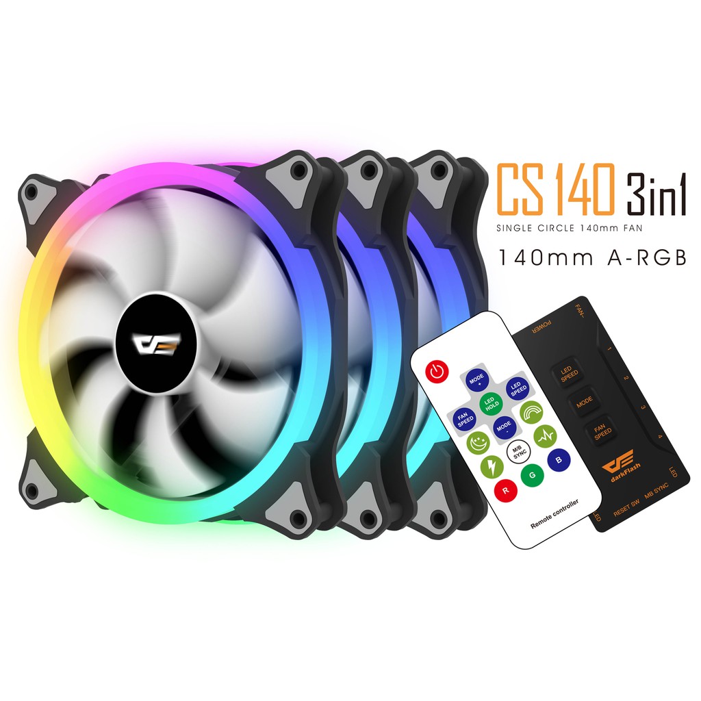 Darkflash Cs140 3in1 140mm Rgb Fan 3 Pcs Shopee Indonesia