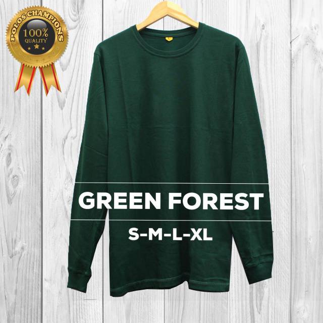 Kaos  Tangan panjang warna Hijau Botol Original